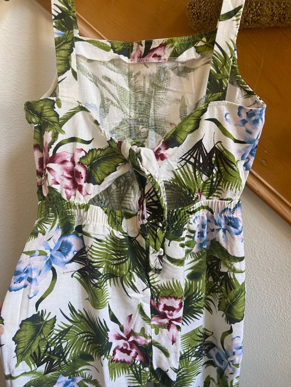 One Clothing tropical jumpsuit cropped leg linen blend sz S never worn - Picture 4 of 9